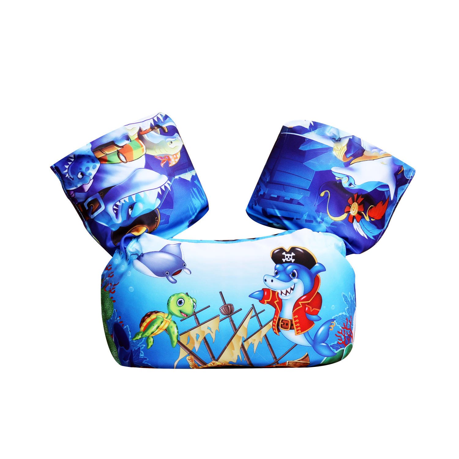 Customized Pattern PVC Cartoon Inflatable Life Jackets Swimming Pool Safety Arm Rings Life Vest For Children