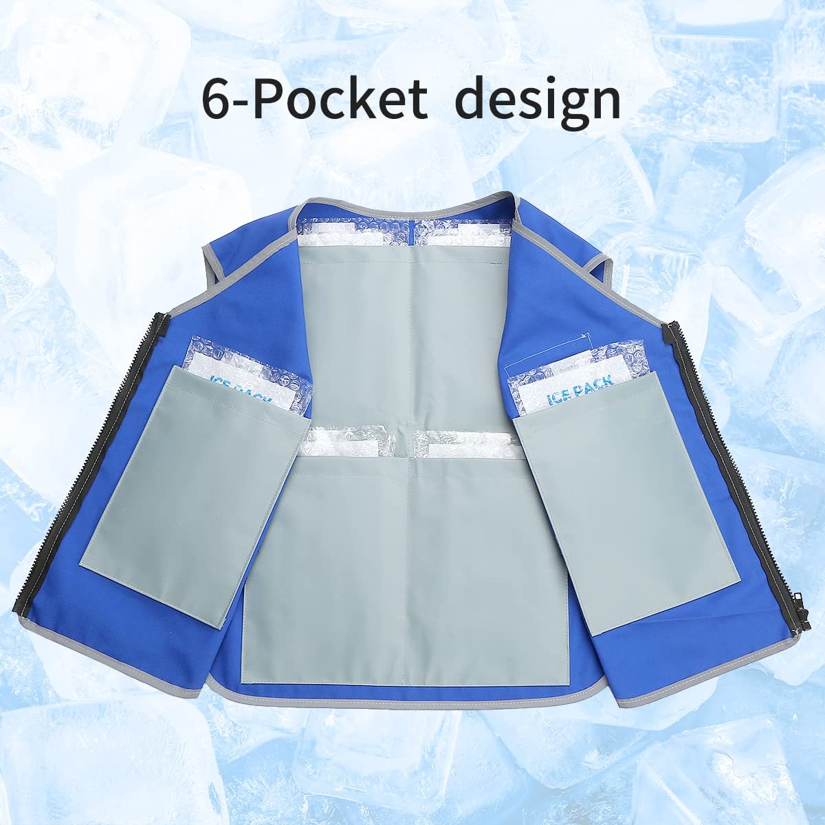 Hot Weather Ice Reflective Cooling Vest for Men&Women with Pockets water body cooling vest for people Working in the Heat