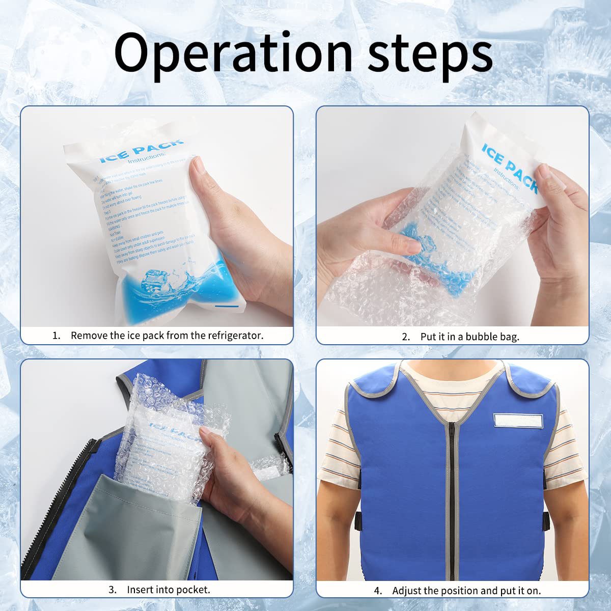Hot Weather Ice Reflective Cooling Vest for Men&Women with Pockets water body cooling vest for people Working in the Heat