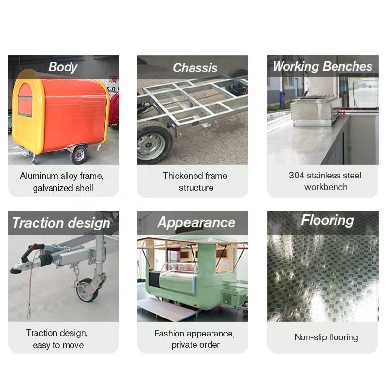 Outdoor Solar Powered Mobile Vintage Snack Food Truck Restaurant Street Electric Rickshaw Food Cart
