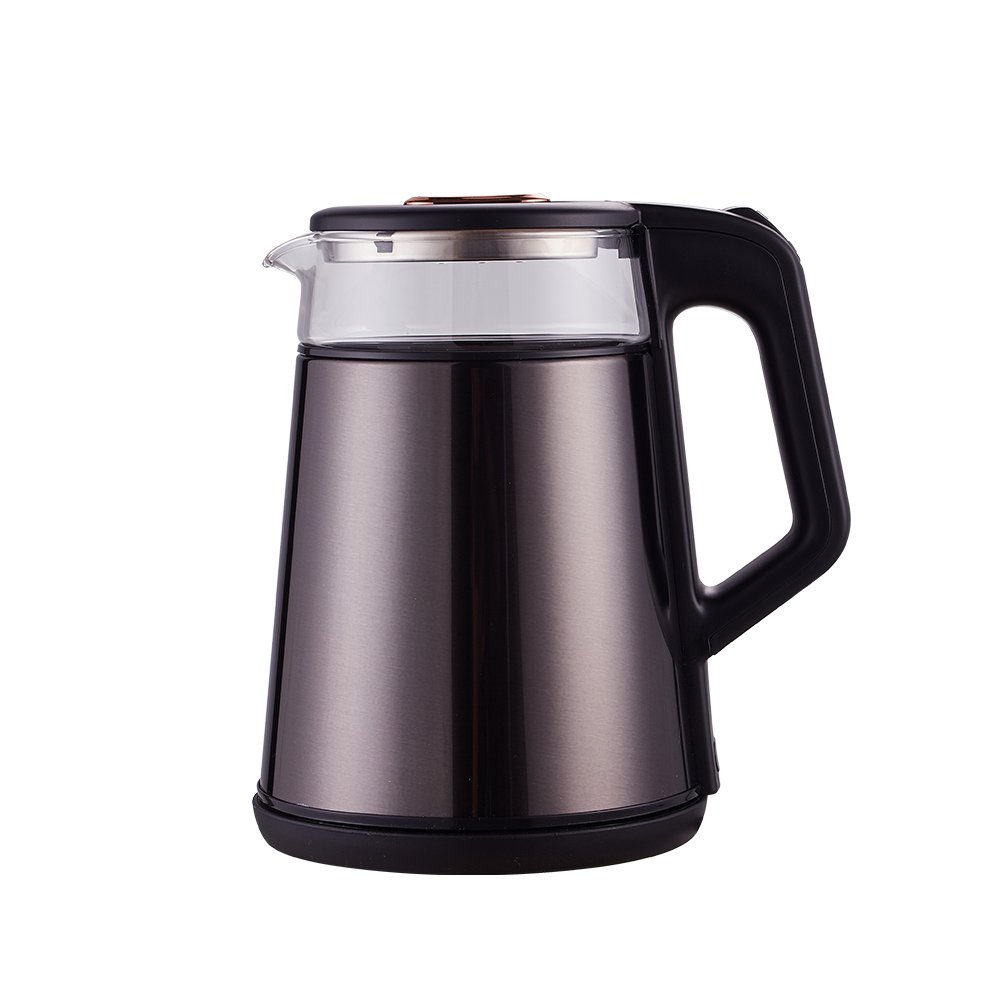 1.7L 1355W Household Portable Factory Customized Fashion Glass Stainless Steel Electric Kettle