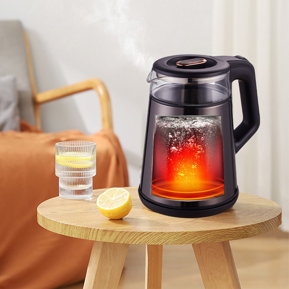 1.7L 1355W Household Portable Factory Customized Fashion Glass Stainless Steel Electric Kettle