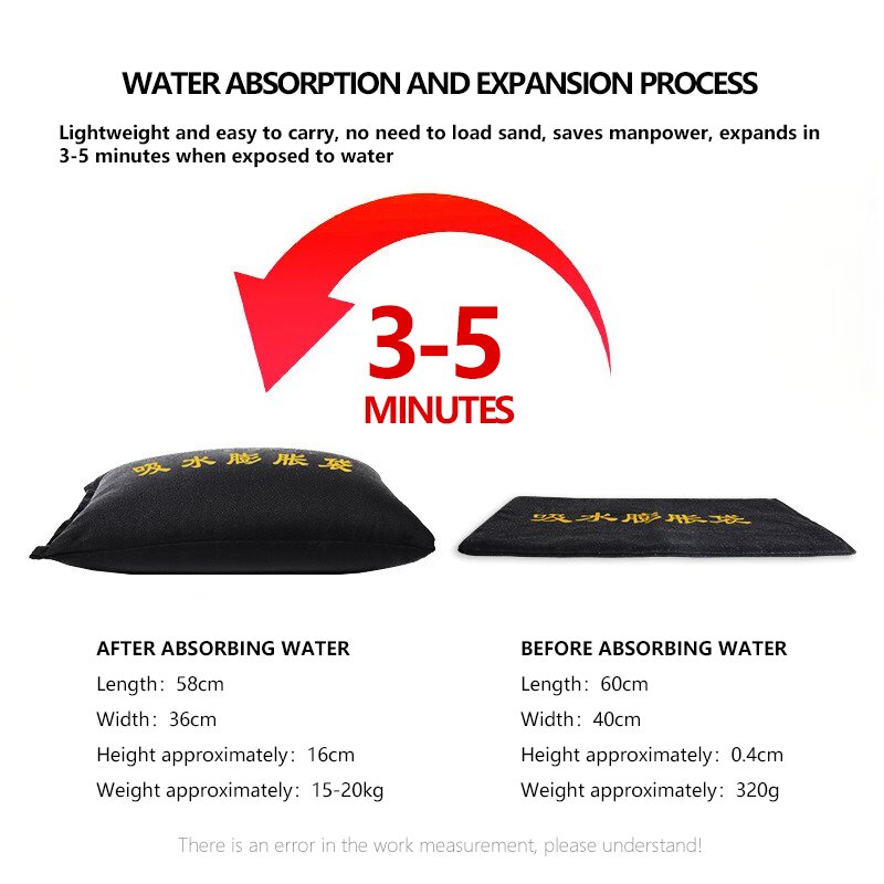 quick dam water activated automatic inflatable flood barrier preventing flood bags storm bag