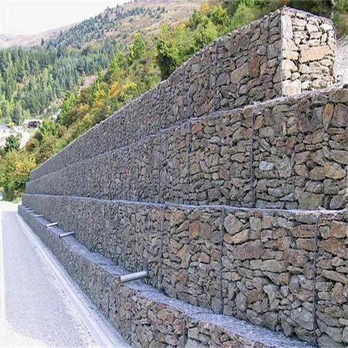 Gabion dam protection low carbon steel wire factory river flood prevention and landslide river galvanized protective net
