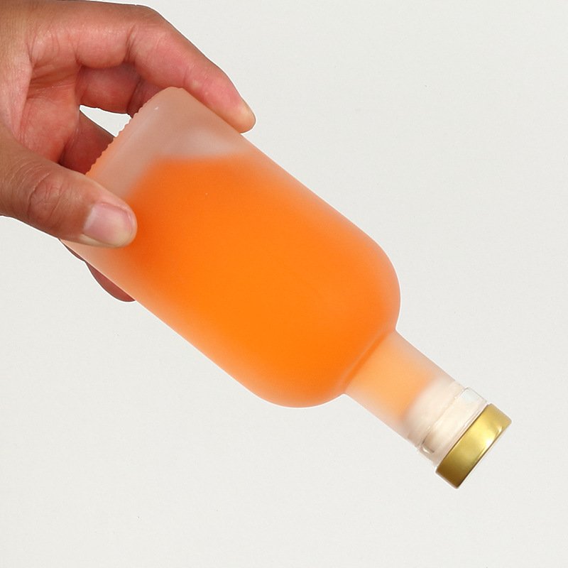 200ml 375ml 500ml 750ml 1000ml round empty flint glass liquor wine gin Whisky Vodka tequila glass bottle with cork lids