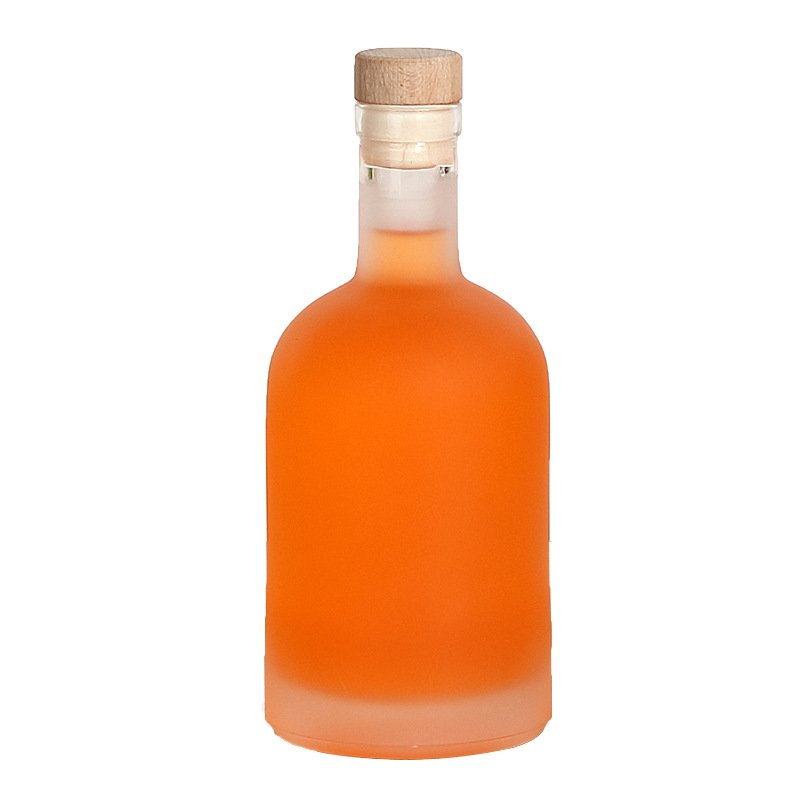 200ml 375ml 500ml 750ml 1000ml round empty flint glass liquor wine gin Whisky Vodka tequila glass bottle with cork lids