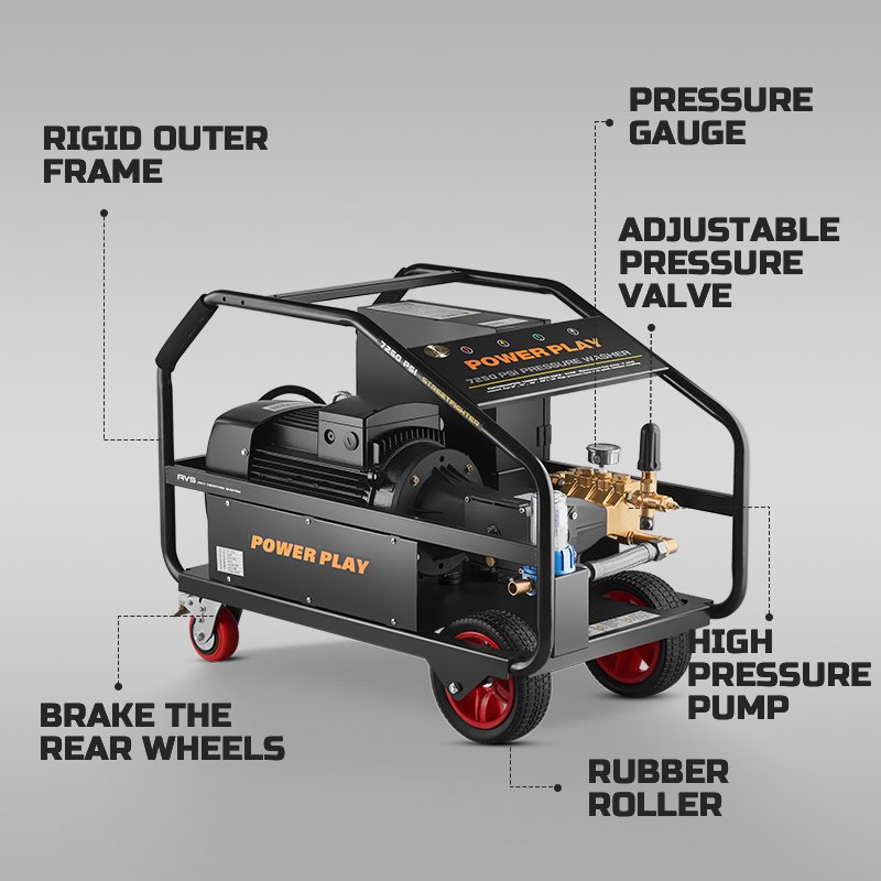 Pai Chi 15kw 350bar industrial pressure washer 5100PSI factory pressure washer electric high pressure car washer industrial