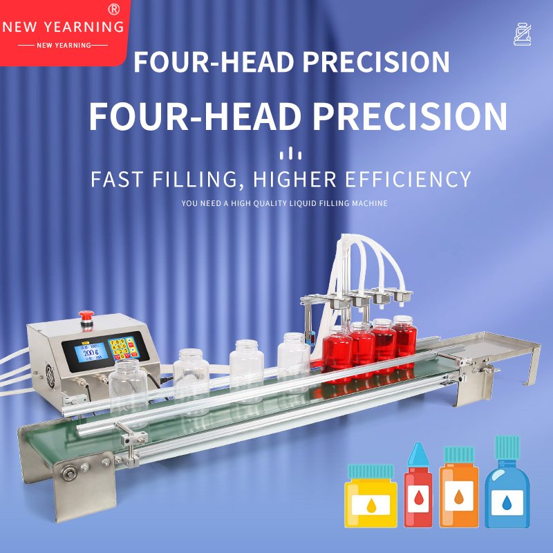 Full Set Complete Automatic Small Bottle Drinking Mineral Water Production Line four-head liquid Filling Machine