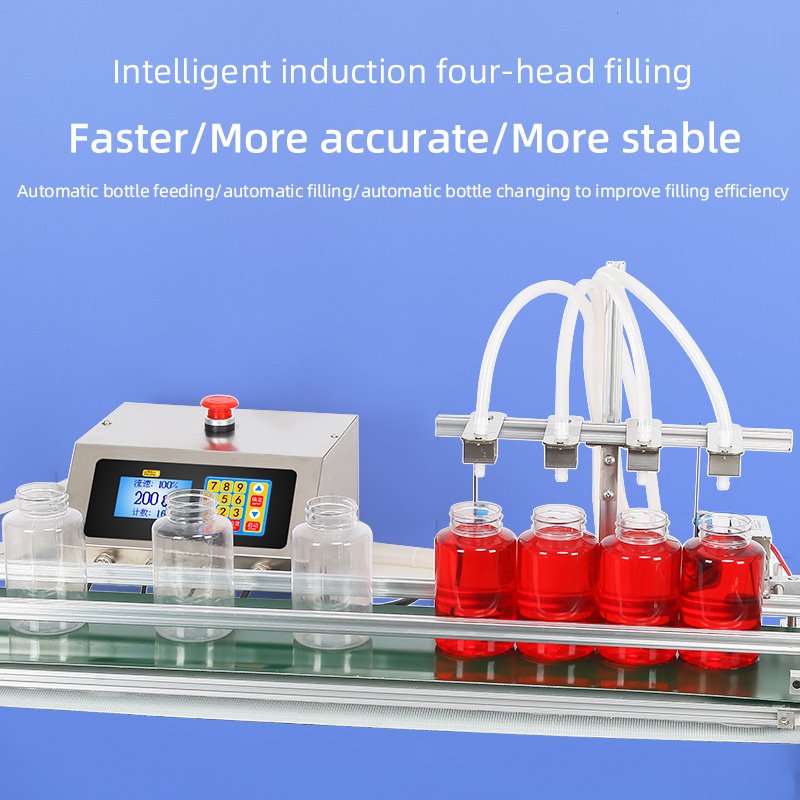 Full Set Complete Automatic Small Bottle Drinking Mineral Water Production Line four-head liquid Filling Machine