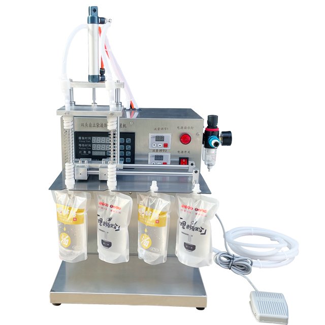 Small enterprise bagged juice filling machine 250/500/1000ML automatic quantitative suction nozzle liquid filling machine