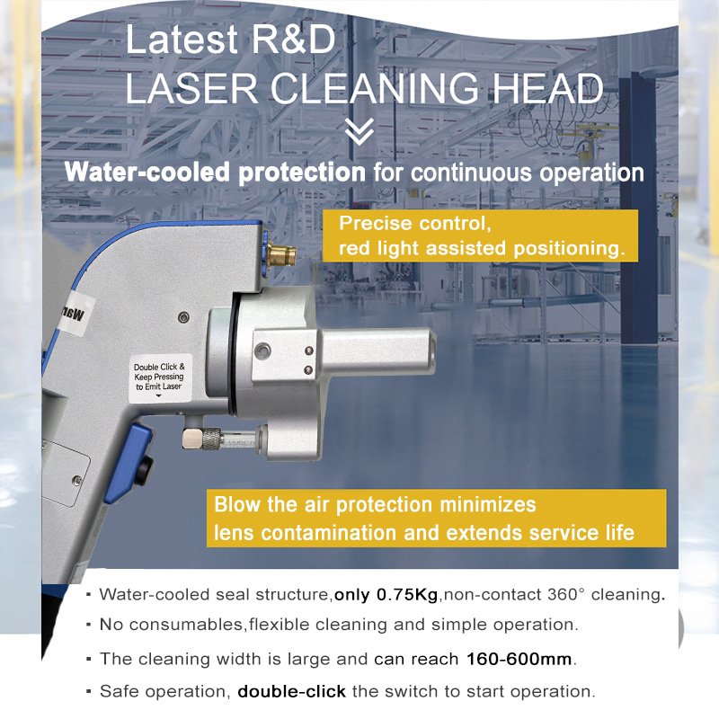 2000w air cooled cw mini pulsed laser cleaning machine 3000w for concrete and wood 1500 stone 10000w