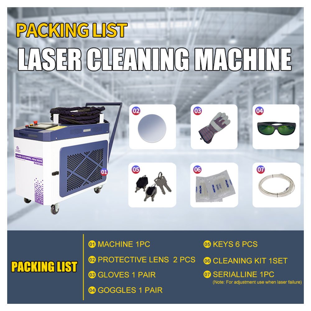 2000w air cooled cw mini pulsed laser cleaning machine 3000w for concrete and wood 1500 stone 10000w