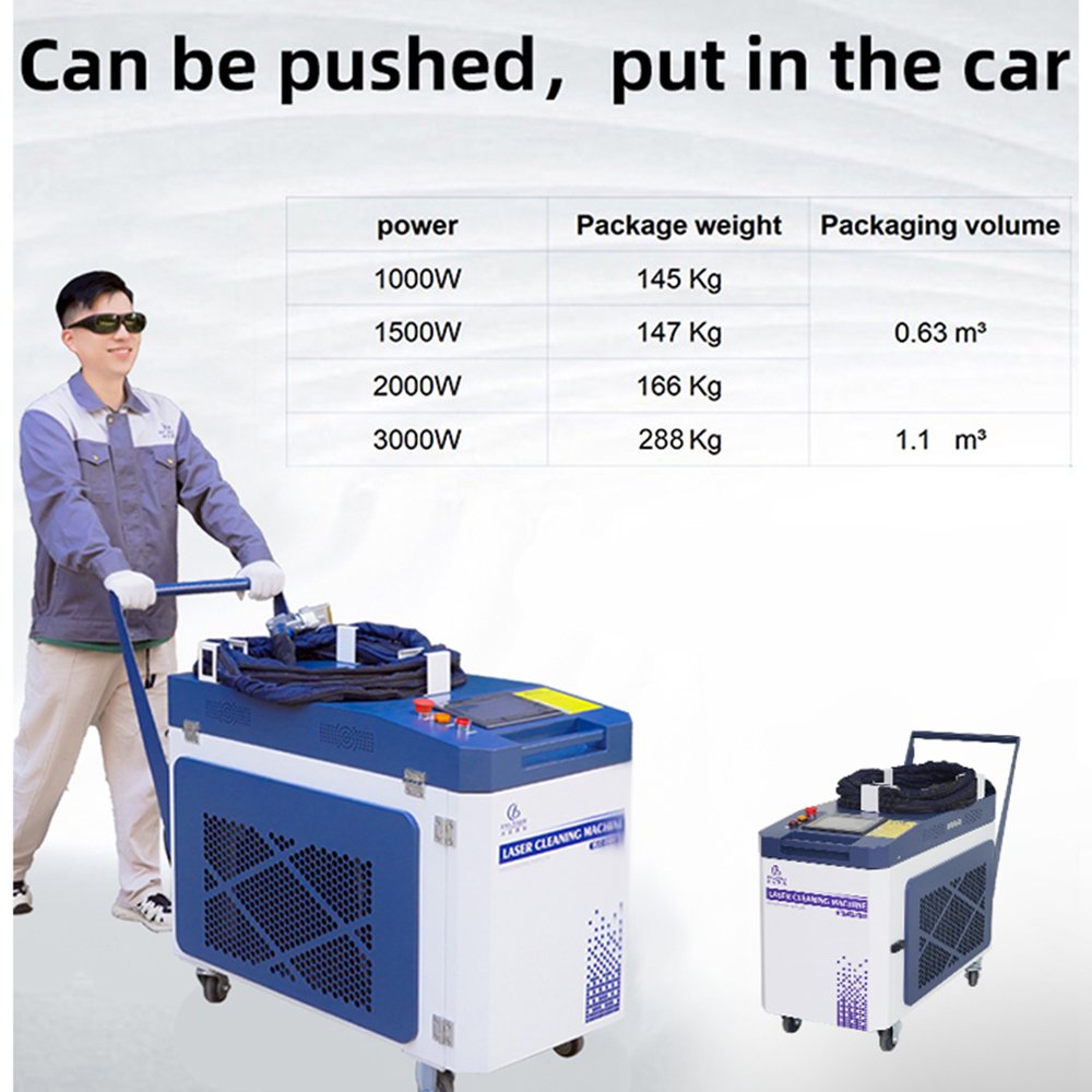2000w air cooled cw mini pulsed laser cleaning machine 3000w for concrete and wood 1500 stone 10000w