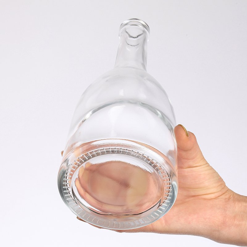High Quality 500ml 750m unique Shape Glass Wine Bottle Transparent Red Wine Bottle