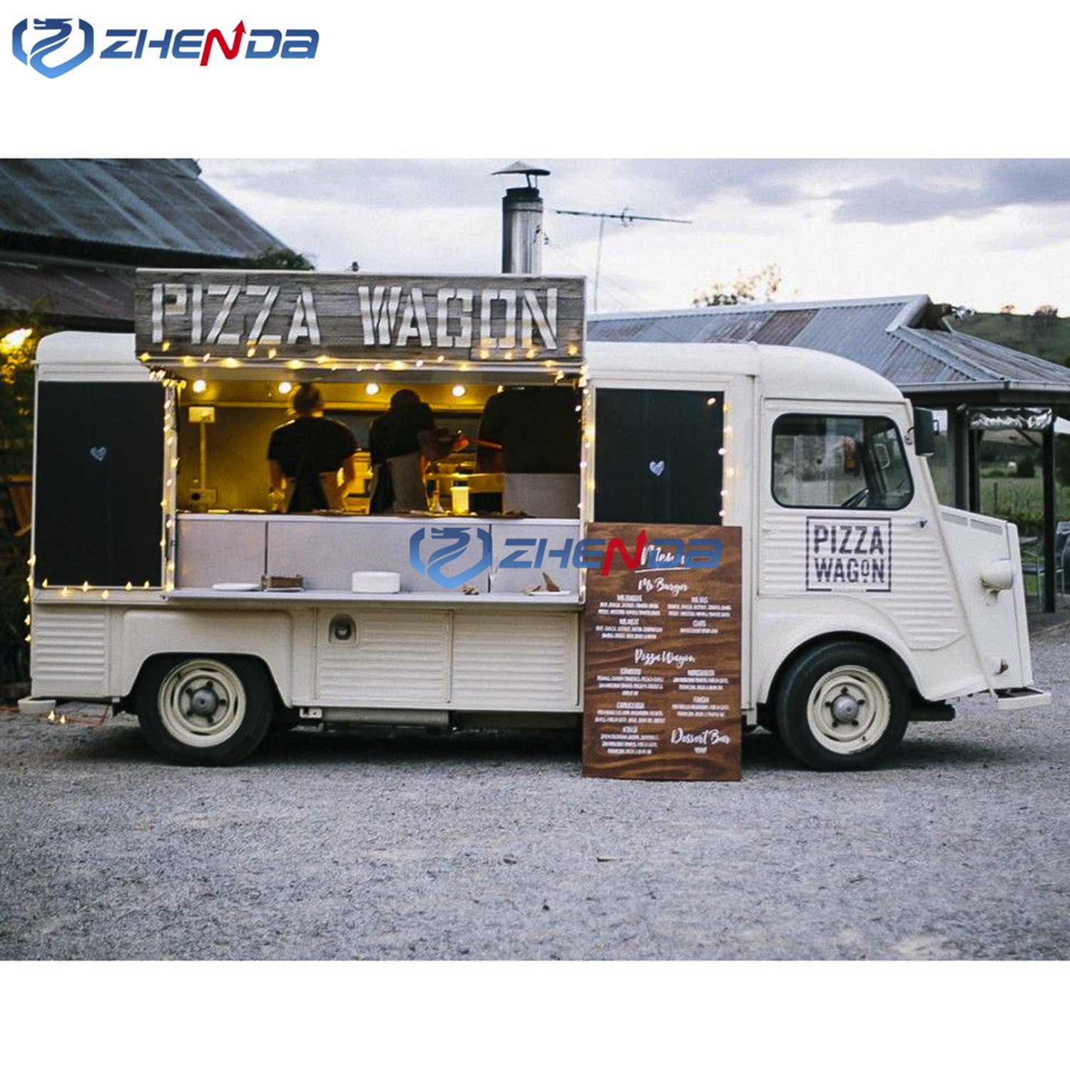 Factory Direct Sale Customized Low Price Mobile Dining Cart Electric Ice Cream Restaurant Donut Dining Cart Trailer