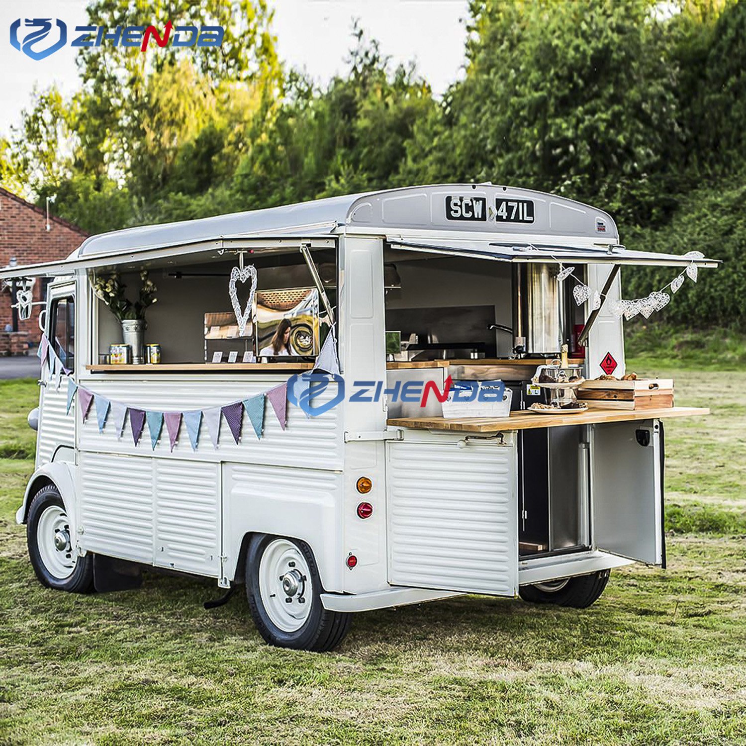 Factory Direct Sale Customized Low Price Mobile Dining Cart Electric Ice Cream Restaurant Donut Dining Cart Trailer