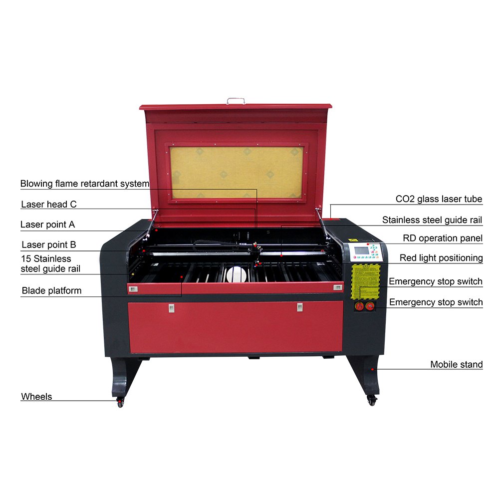 7050 Cutting Non-Metal Material 80W 100W CO2 Laser Engraving Machine 1 Year Warranty