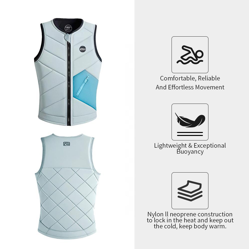 Custom Logo Wakeboard Impact Life Vest Adult Men's Women's Swimming Lifejacket PVC Foam Boating Rafting PFD Neoprene Life Jacket