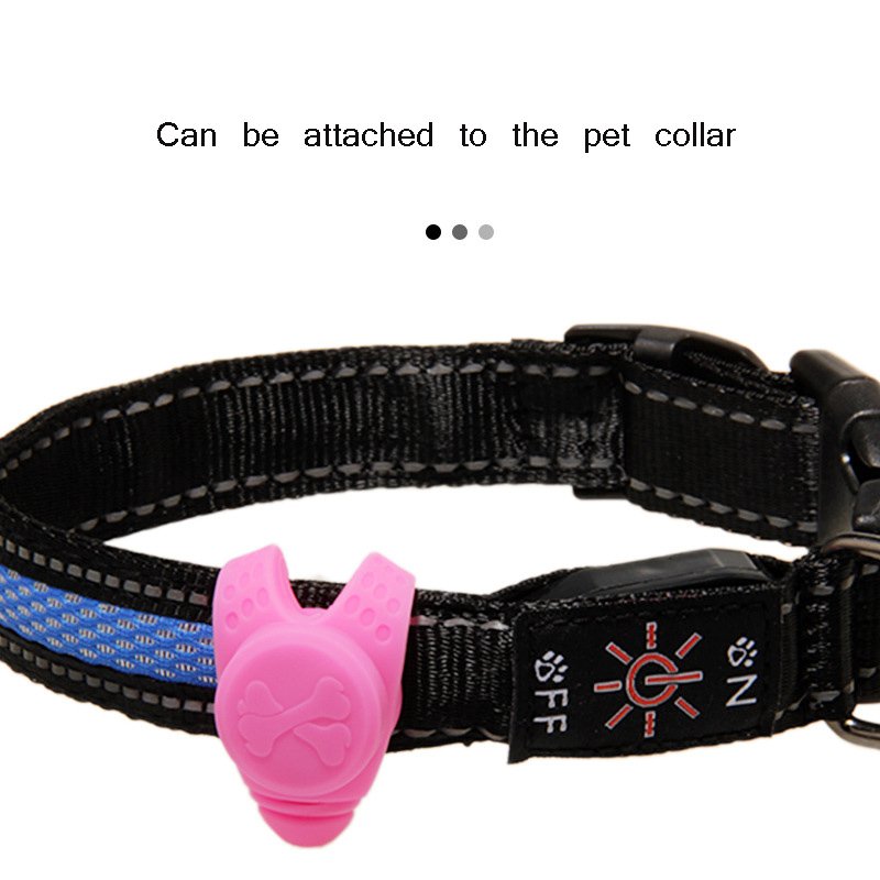 free size soft multi colors water resistance silicone bright glow light outdoor safety led dog pendant for promotional pet gift