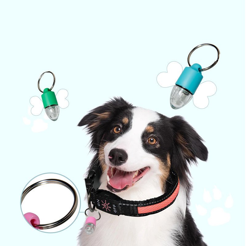 free size soft multi colors water resistance silicone bright glow light outdoor safety led dog pendant for promotional pet gift