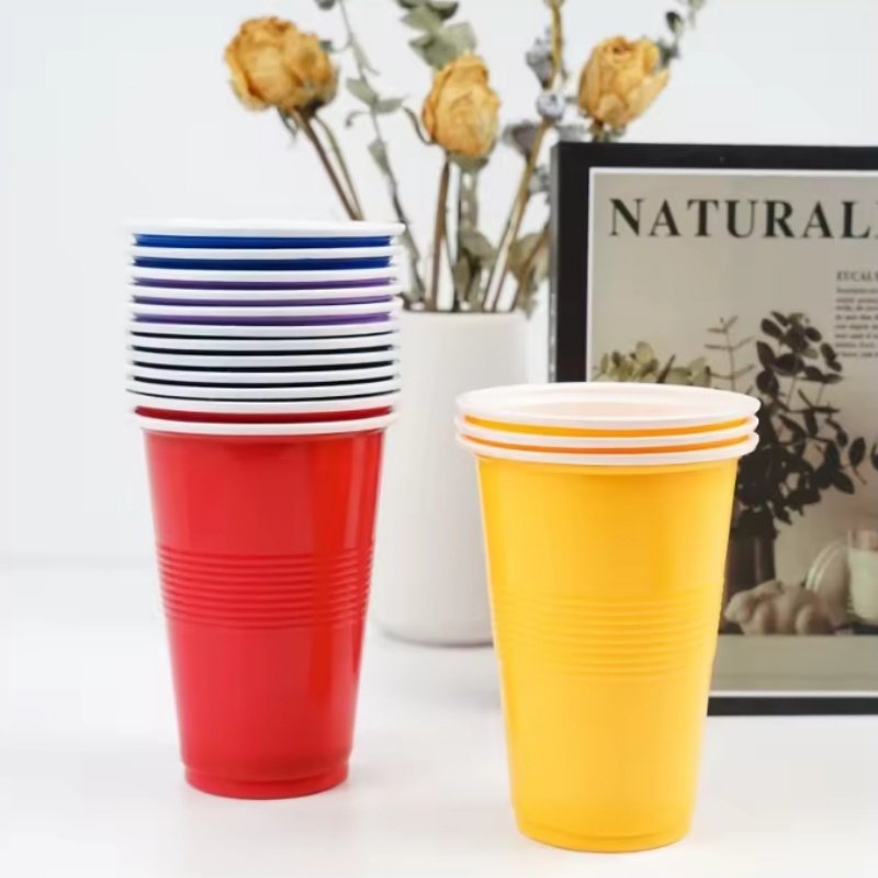 High Quality 9oz Custom Rhombus Design Beer Pong Drinking Game Cups Unbreakable Party Disposable Plastic Cups