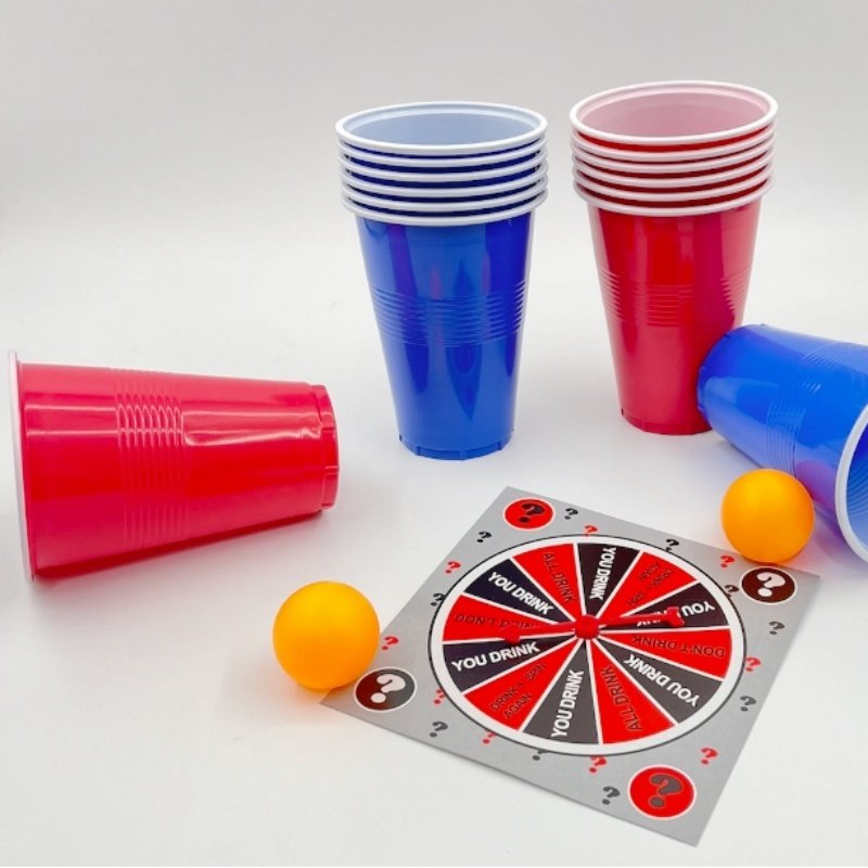 High Quality 9oz Custom Rhombus Design Beer Pong Drinking Game Cups Unbreakable Party Disposable Plastic Cups