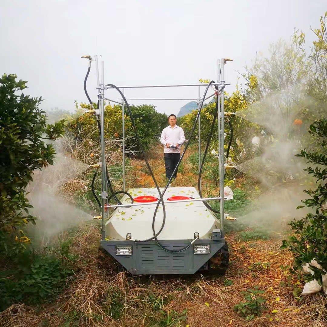 Remote Control Unmanned Robotic sprayer for Disinfection Farmland Orchards Agriculture Sprayer with 300L Water Tank