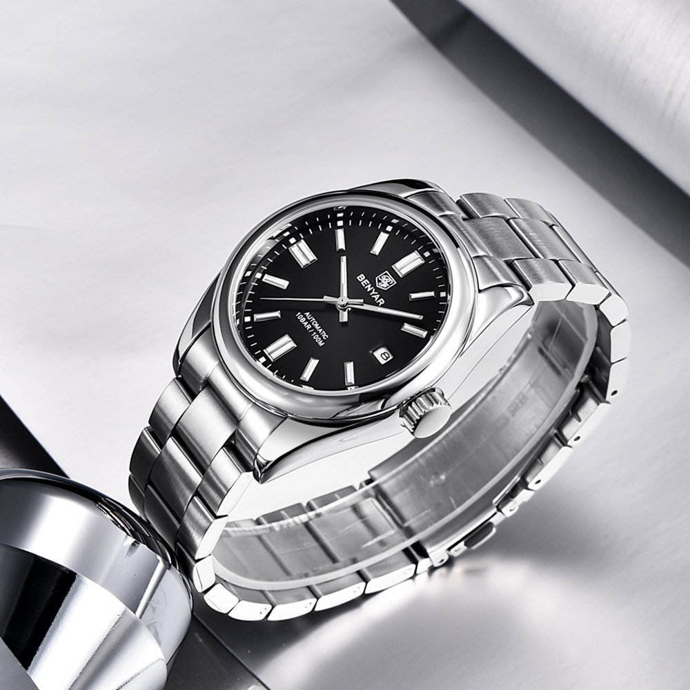 Luxury Automatic Mechanical 100m Waterproof Watch Fashion Stainless Steel Band Men's Watch