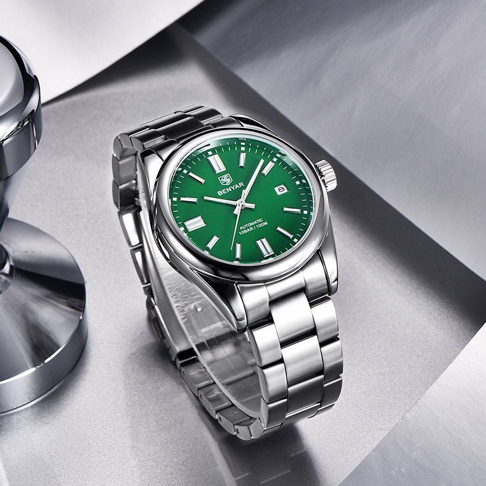 Luxury Automatic Mechanical 100m Waterproof Watch Fashion Stainless Steel Band Men's Watch