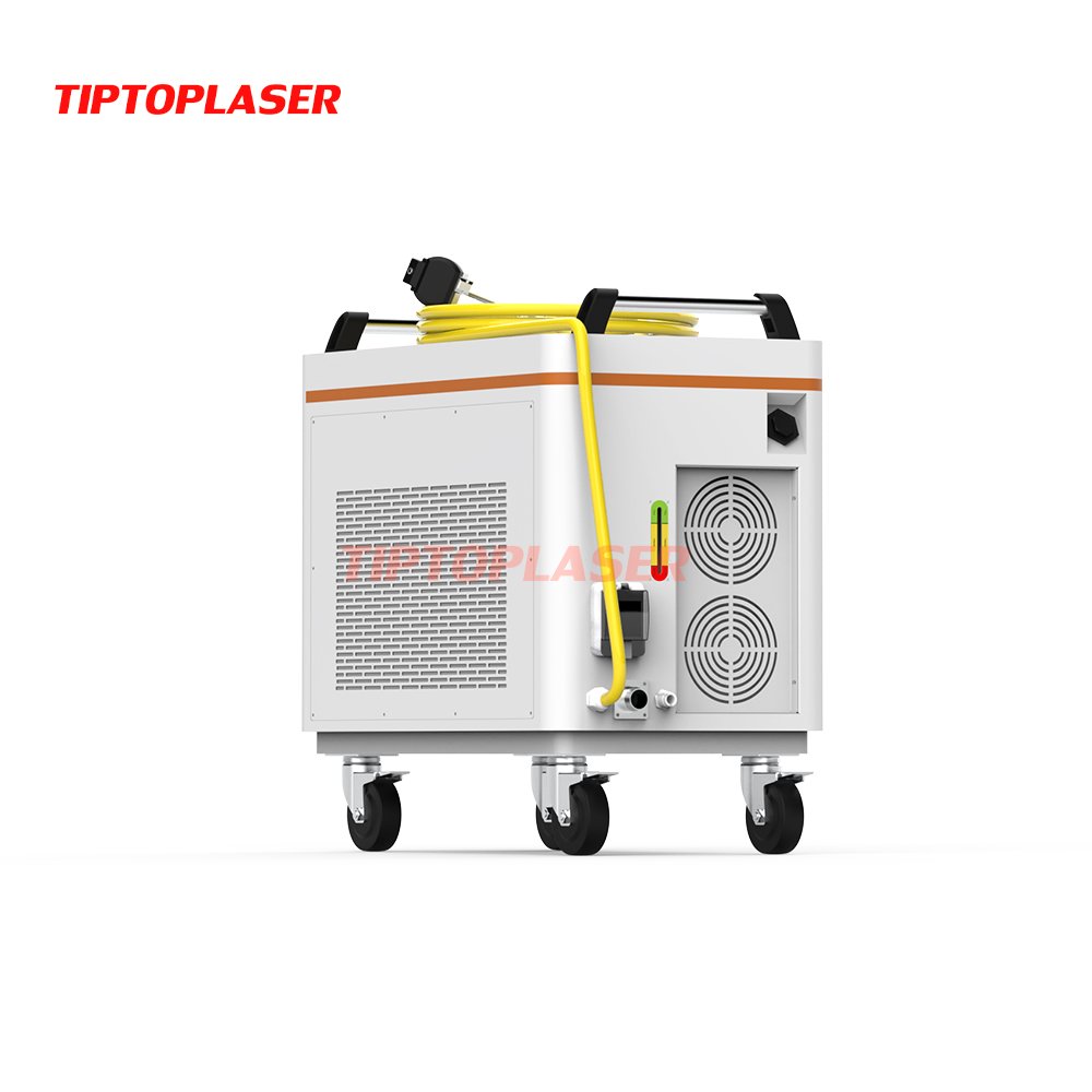 efficient RAYCUS 300w water cooled pulse laser cleaning machine industrial materials large area clean width 390mm rust paint