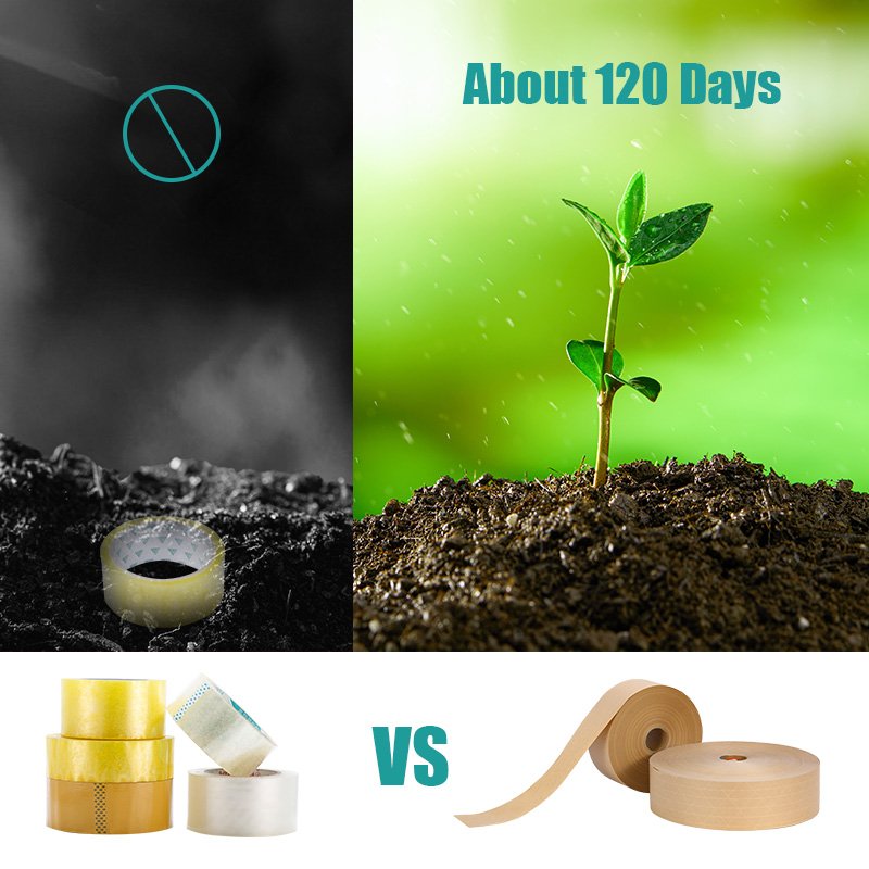 Eco-Friendly Safety Automatic Cutter Wet Paper Packaging Kraft Gummed Water Activated Tape Dispenser Machine