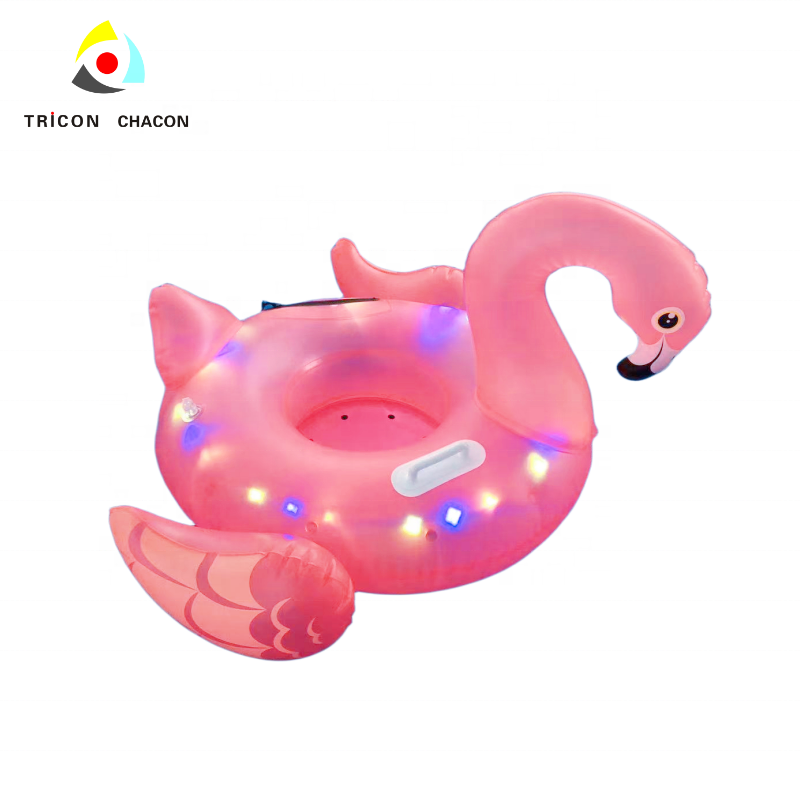 OEM Hot sale LED PVC Flamingo water floats inflatable Inflatable Swimming Ring Pool Swim Tube river tube