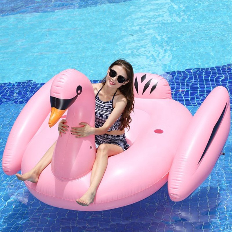 OEM Hot sale LED PVC Flamingo water floats inflatable Inflatable Swimming Ring Pool Swim Tube river tube