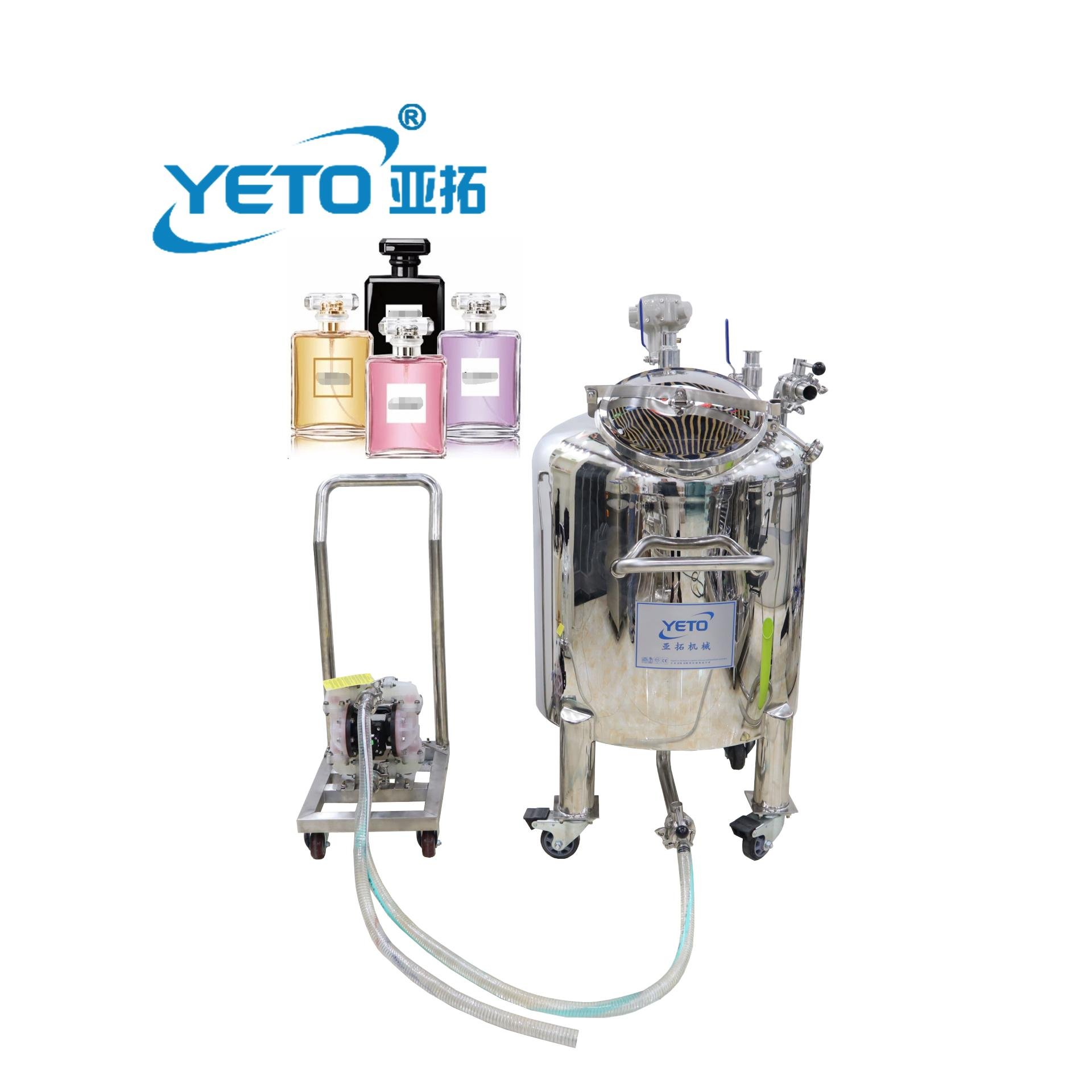 Yeto double heads pneumatic small size liquid essential oil products semi automatic vacuum perfume filling machine