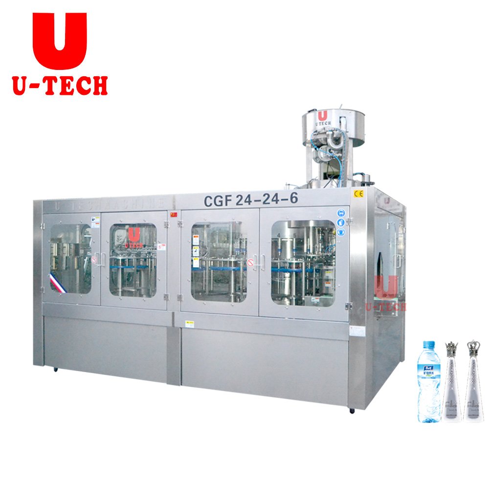 zhangjiagang u tech automatic 3 in 1 pure drinking water washing filling capping machine production line