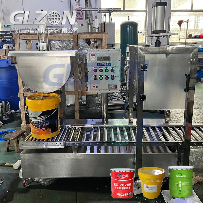 Semi-automatic Hopper Type Oil Chemical Metal Pail Liquid Filling Machine