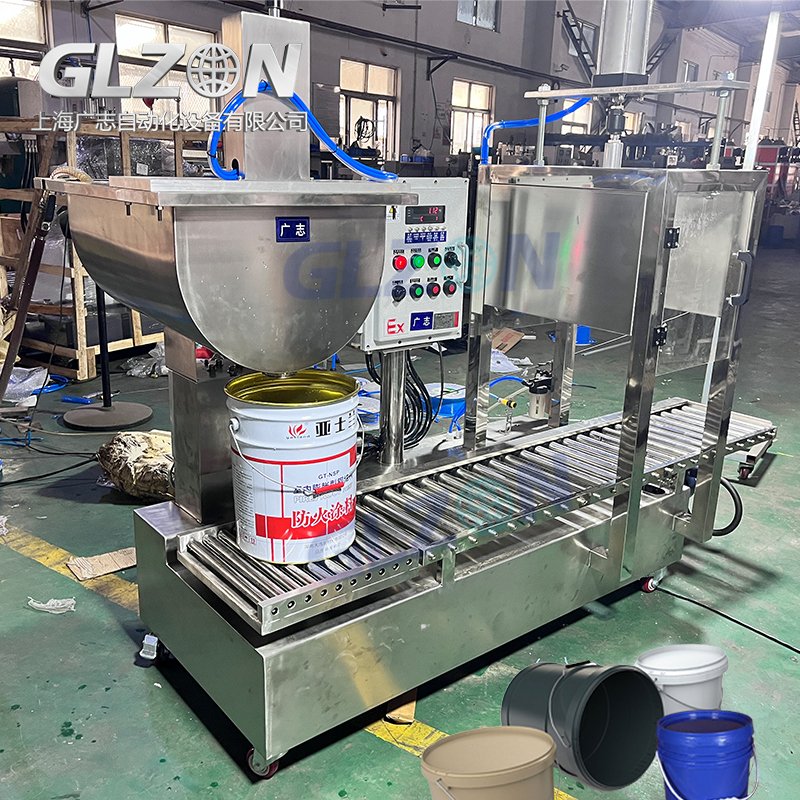 Semi-automatic Hopper Type Oil Chemical Metal Pail Liquid Filling Machine