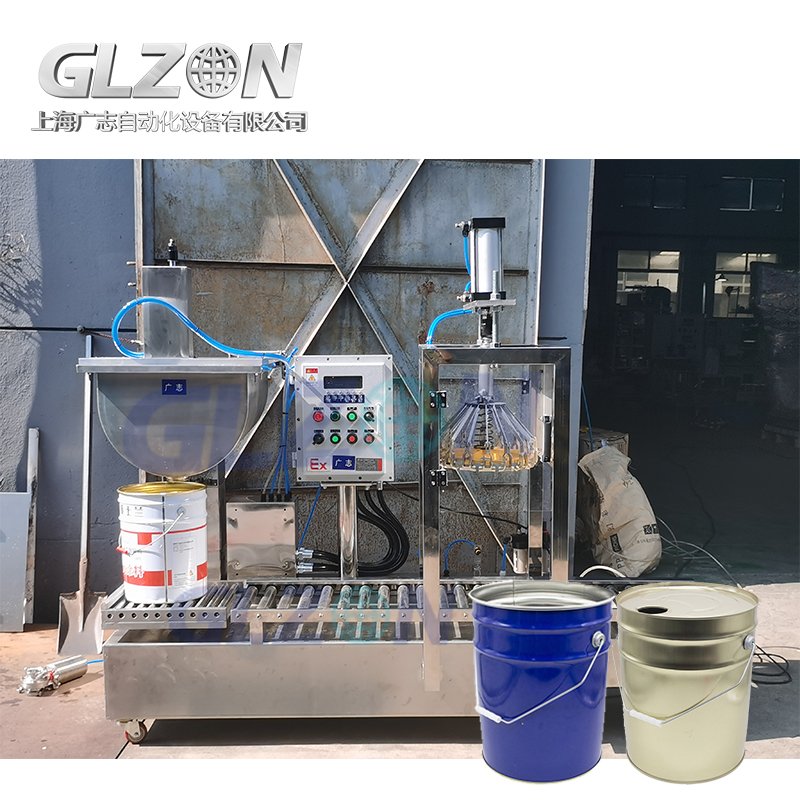 Semi-automatic Hopper Type Oil Chemical Metal Pail Liquid Filling Machine