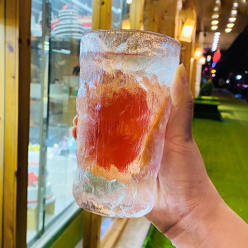 Wine Whiskey Cup Sublimation Colored Glacier glass cup Crystal glass Customized Logo OEM ODM Style Modern ins popular