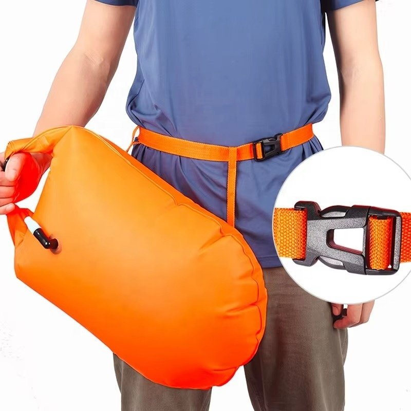 20L Open Water TPU PVC Inflatable Swim Buoy Safety Life Dry Bag for Swimming Ocean Swim Pull Buoy for Camping & Hiking