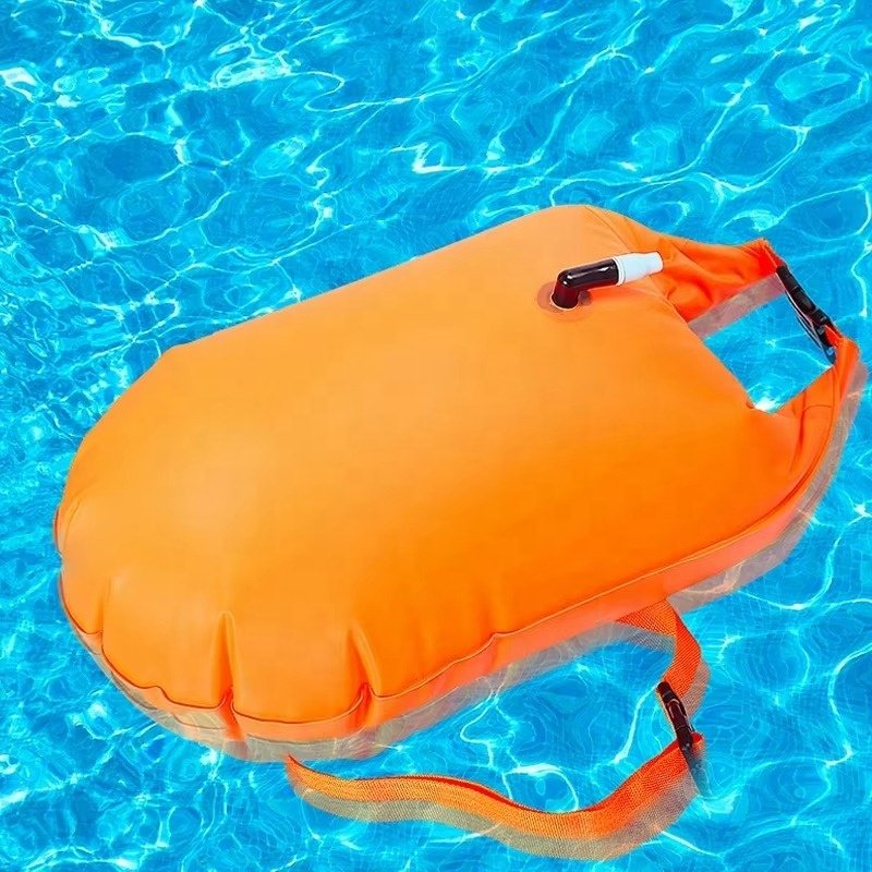 20L Open Water TPU PVC Inflatable Swim Buoy Safety Life Dry Bag for Swimming Ocean Swim Pull Buoy for Camping & Hiking