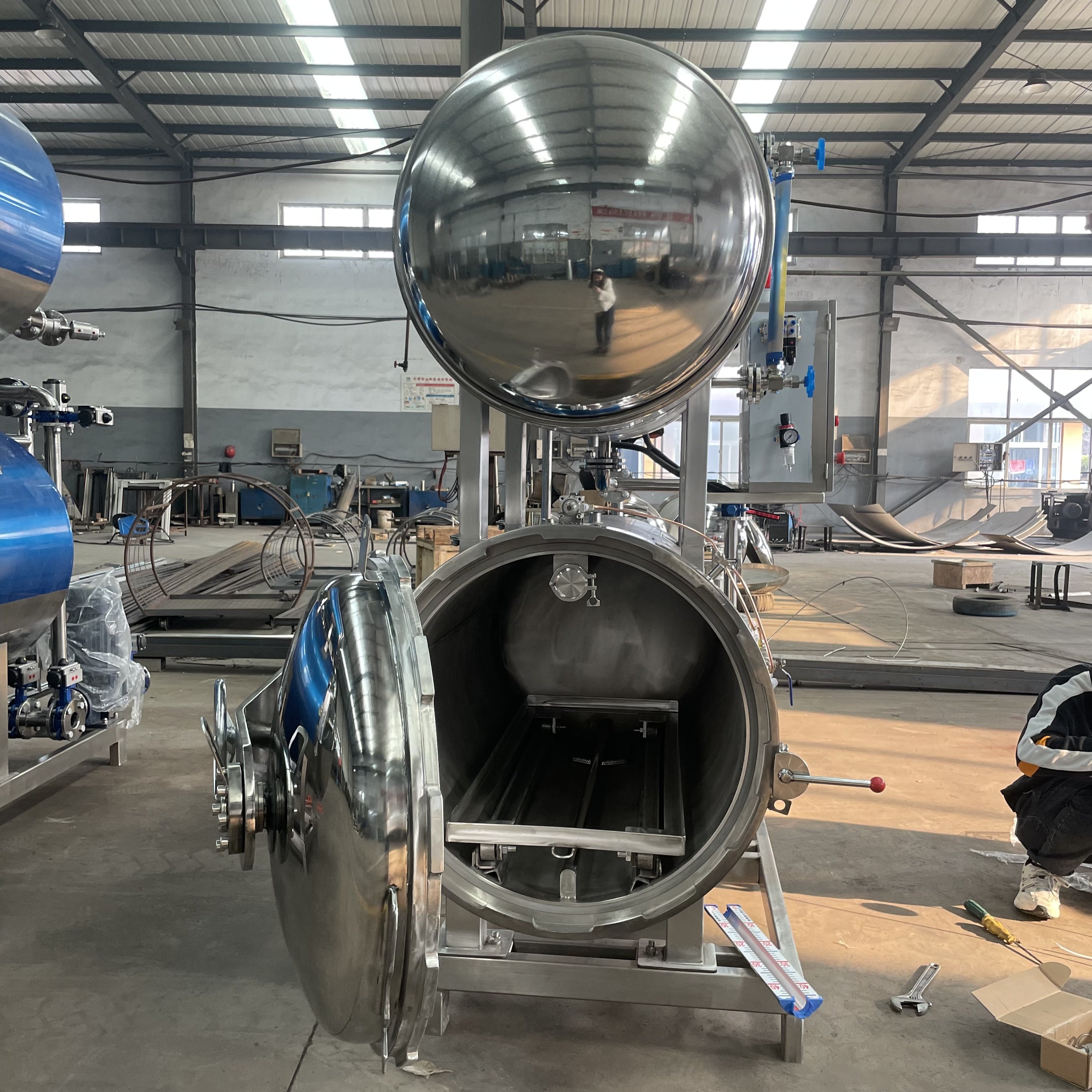 Semi-automaticsmall food sterilizer autoclave water spray retort machine