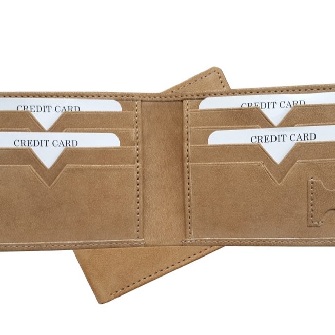 Men's Wallet Made from Genuine Leather Spacious to carry Cards Currency for Travel Business Students Daily Usage Camel Color
