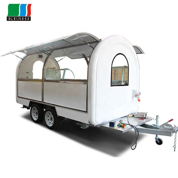 Multi-Use Outdoor Round Shape Mobile Bakery Food Cart Cold Drinks Trucks For Sale Ice Cream Sweet Food Truck Trailer