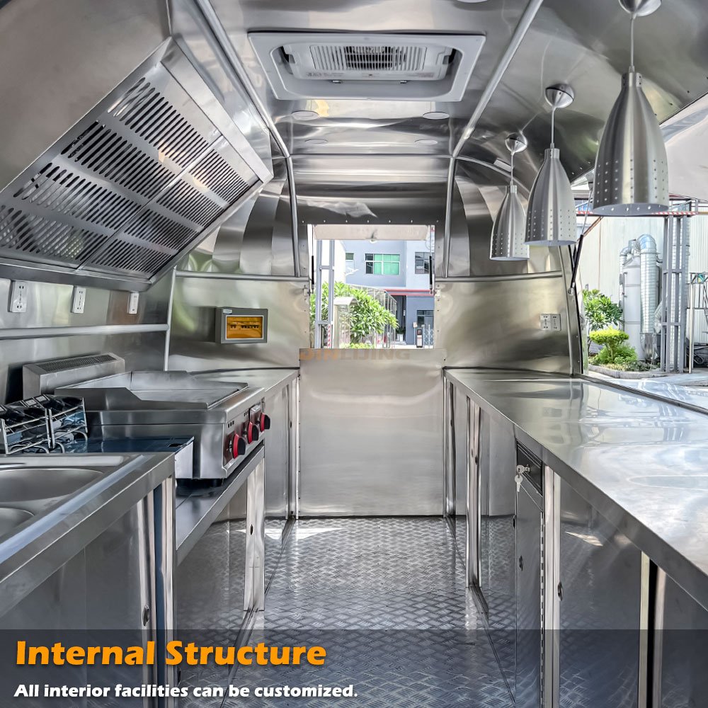 JINLIJING Mobile Food Hygiene Safety Stainless Steel Multi-Functional Design Cooking Food Truck