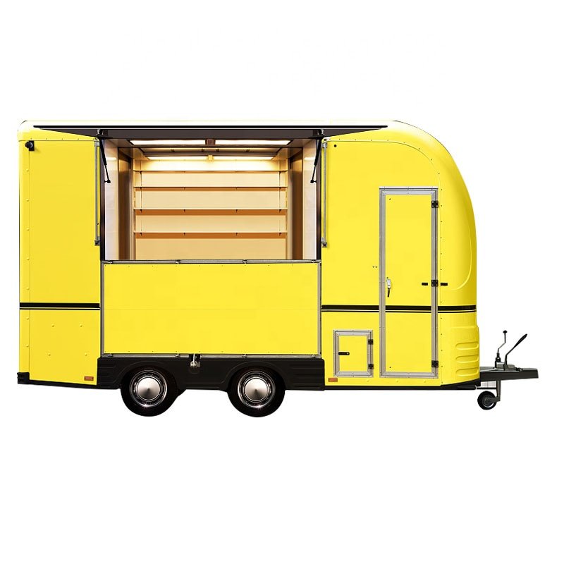Hot Sell Market Stall Model Hawaiian Outside Mobile Dinner New Remorque Truck Crepe Wood Food Cart Trailer
