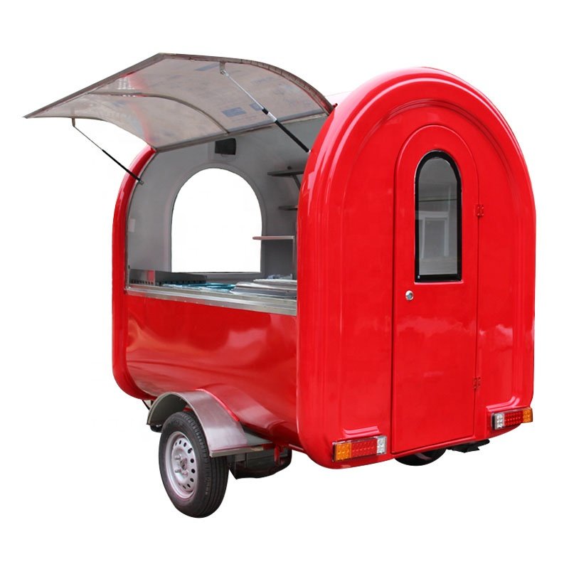 Hot Sell Market Stall Model Hawaiian Outside Mobile Dinner New Remorque Truck Crepe Wood Food Cart Trailer