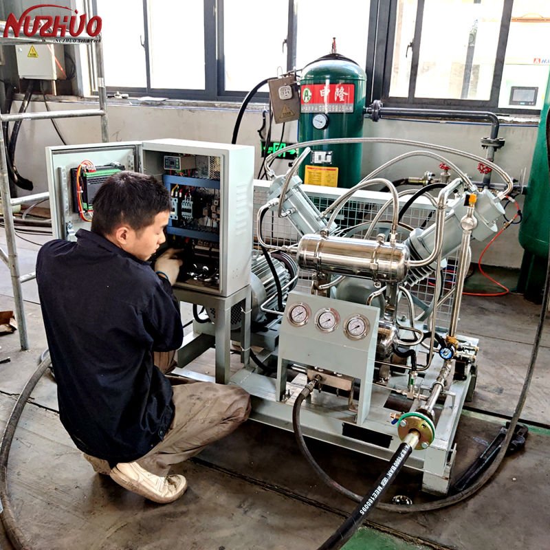 NUZHUO High Safety Level 6m3/h Nitrogen Gas Compressor 200bar All Oil Free Booster N2 Compressor