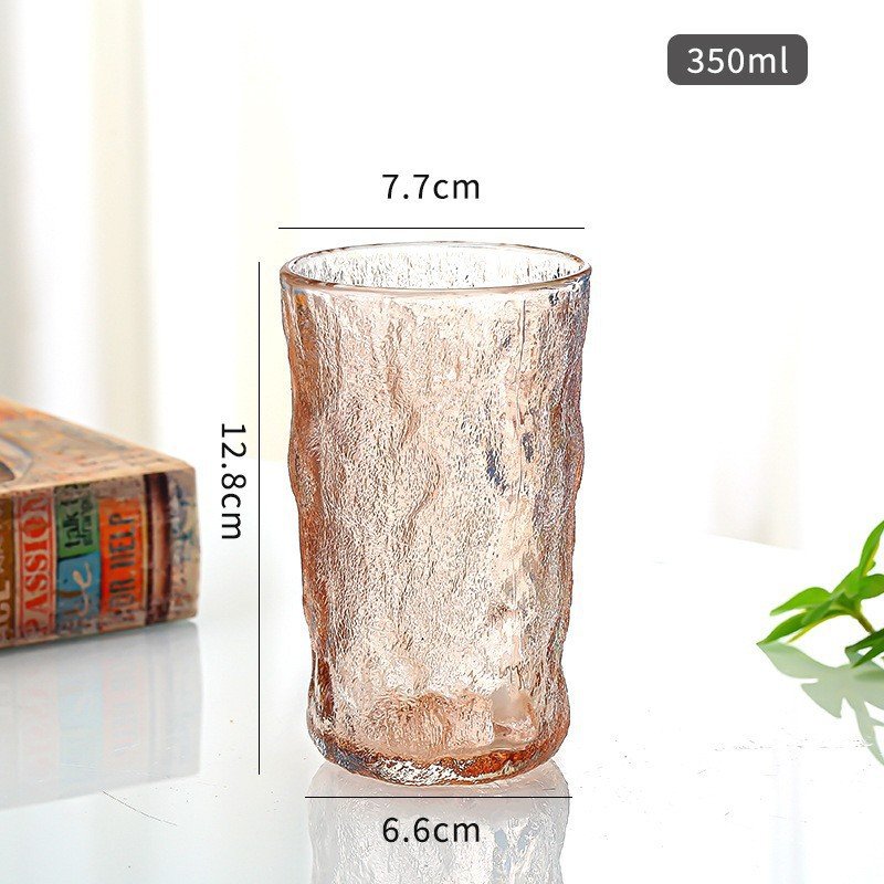 Frosted Tree Bark Glass Water Tea Cup