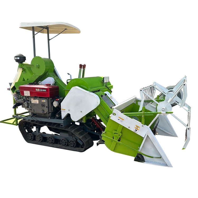 Price of water and dry Combine harvester 25 hp seat mounted rice harvester can unload grain automatically